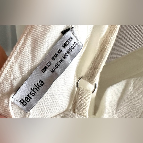 🌷🤍 NWT WHITE LINEN CROSSED STRAP DRESS SIZE XS-S FULLY LINED 🤍🌷 - Picture 7 of 9